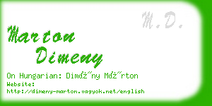 marton dimeny business card